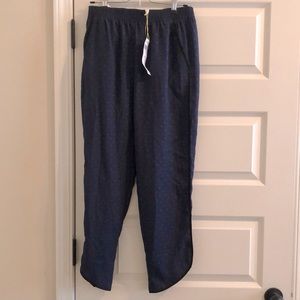 BCBG navy joggers, size small, new with tags, two side pockets, ankle length
